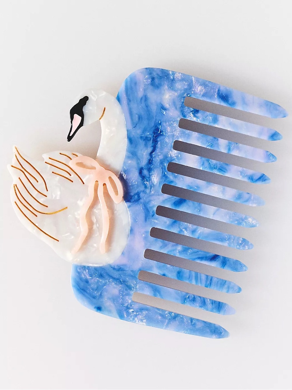 Anthropologie Solar Eclipse Handpainted Pocket Comb Swan